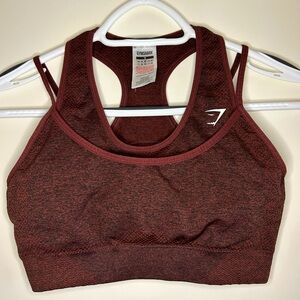 Gymshark Vital Rise Seamless Red Marl Medium Support Sports Bra size M